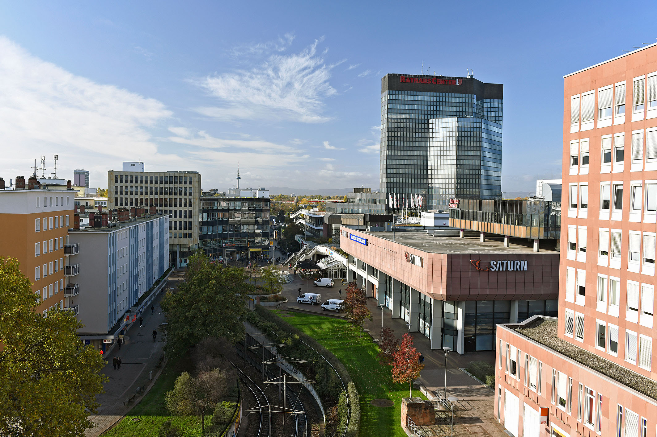 Blick auf das Rathauscenter